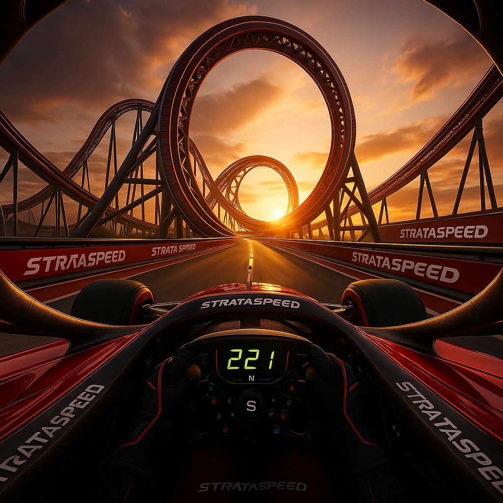 Diagram of a corkscrew track section