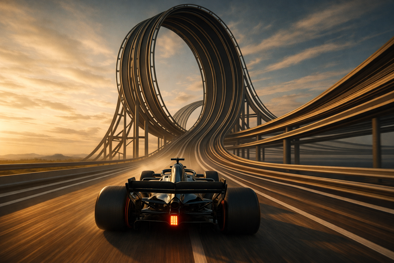 StrataSpeed 3D racetrack concept with vertical loops